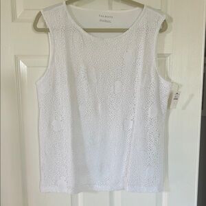 NEW Talbots Elegant White Sleeveless Lace Tank